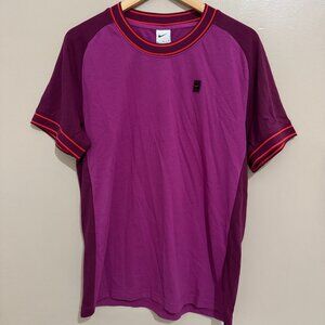 Nike Court Heritage Tennis Top Men's Size M Magenta Fuchsia FN0318-518 NEW